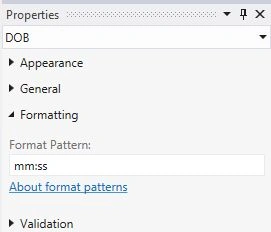 Format Pattern mm ss time separator