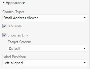 Mark Show As Link in Property Window