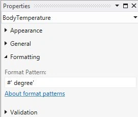 Degree format pattern