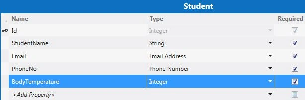 Select body temperature from table