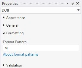 M Format Pattern