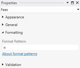 n Format Pattern Properties