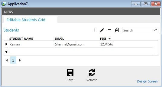 Output using Editable Screen
