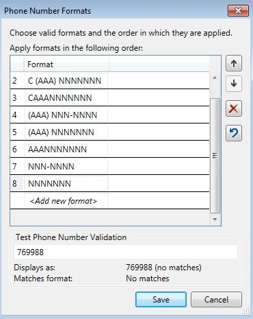 six digit phone no format