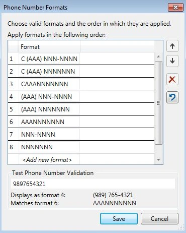 ten digit Phone No format
