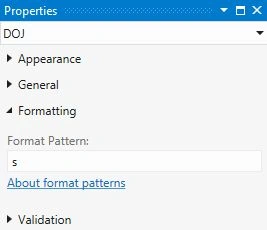 s Format Specifier Properties