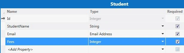 Select fees from Student Table
