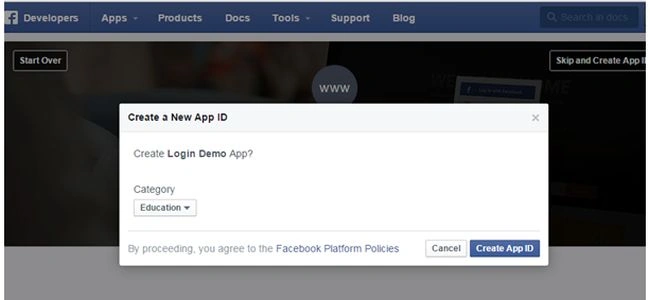 create new app id