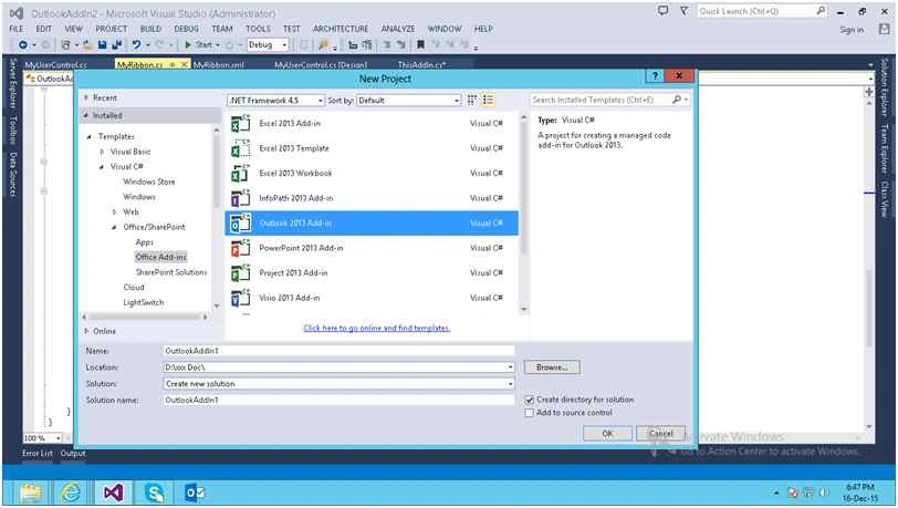 Outlook 2013 Add-in