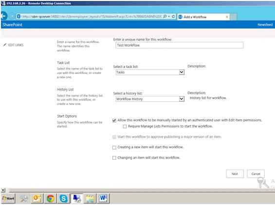 select a task list