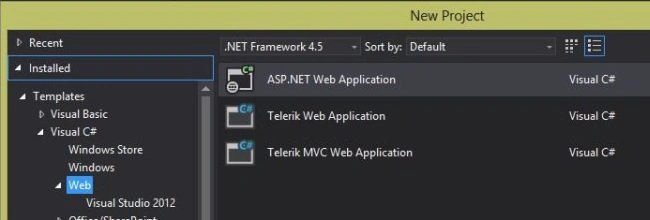 new project web