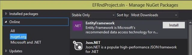 nuget package install