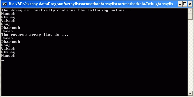 reverse arraylist