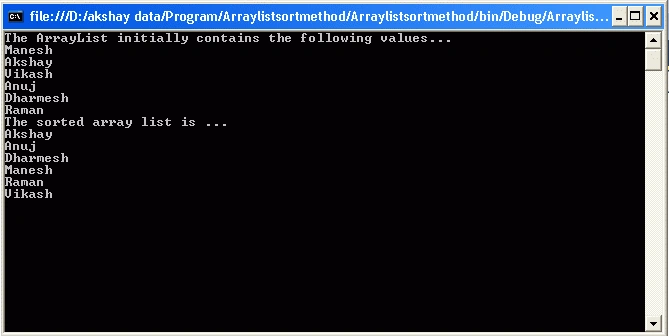 Sort ArrayList