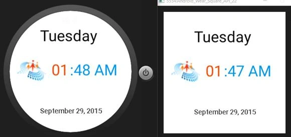 Displaying the Wear Face on both device sizes