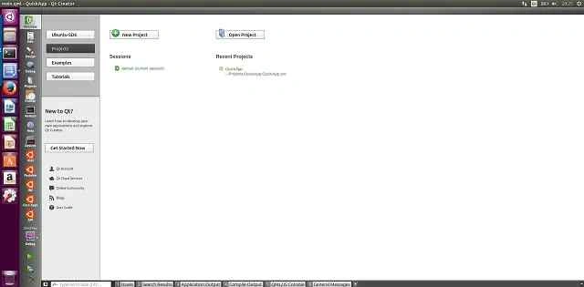 Ubuntu SDK start up screen