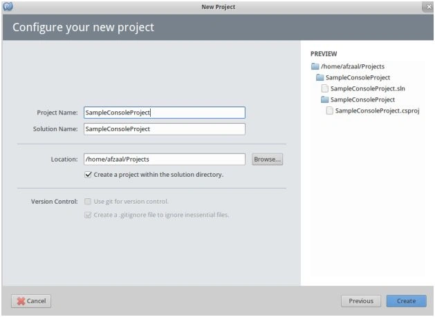 Creating the project and entering the location 