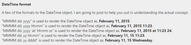 date time format