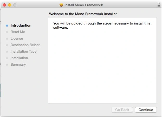 Mono framework installer