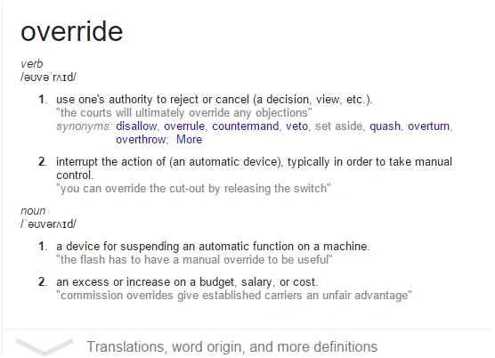 override