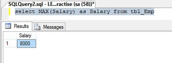 find highest salary of Employee