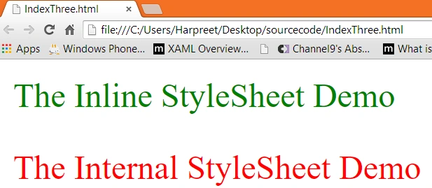 inline and internal style