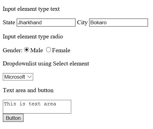 input elements