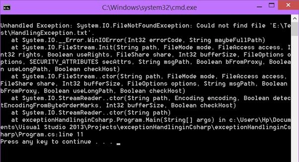 FileNotFoundException