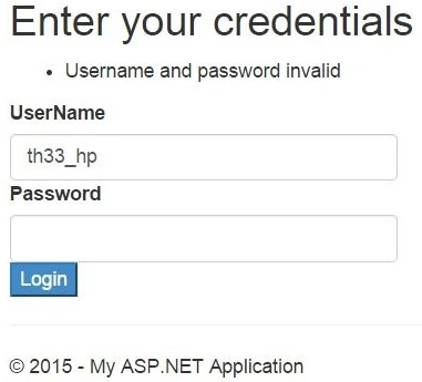 Invalid username