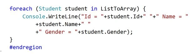 Convert List to an Array