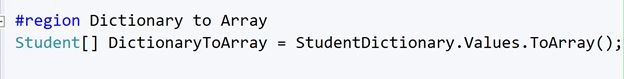 Convert Dictionary to an Array
