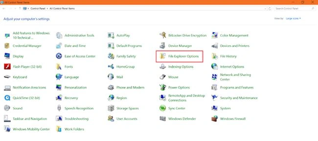 File Explorer Options