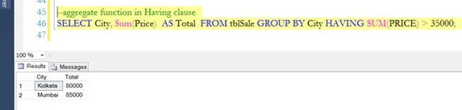 aggregate function