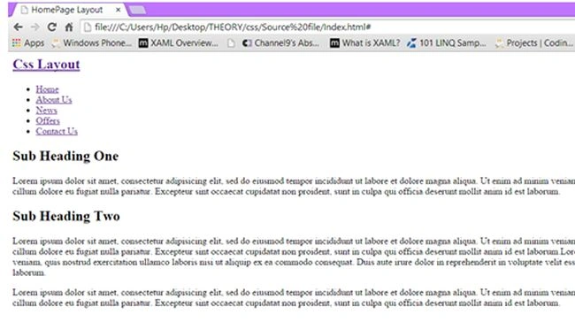 html page