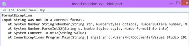 stacktrace of the exception