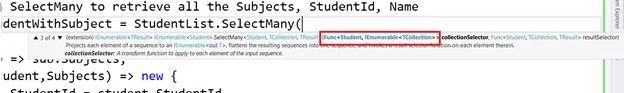 SelectMany function