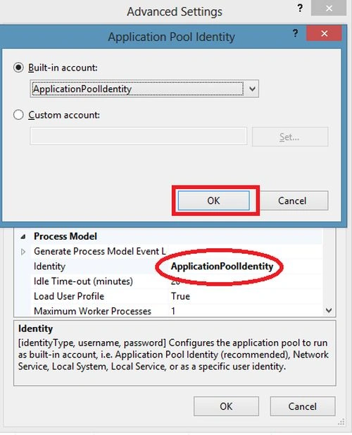 application poolidentity