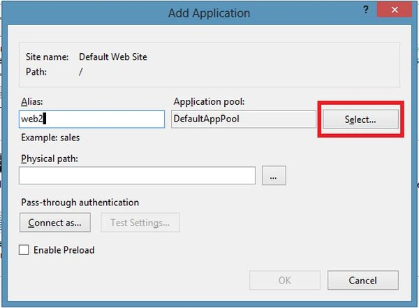 path of the web application