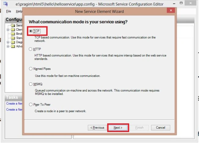 TCP binding