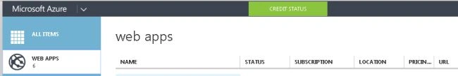 Selection of web app from all items