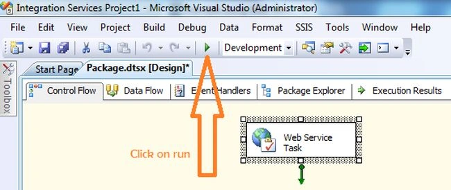 Run the SSIS project