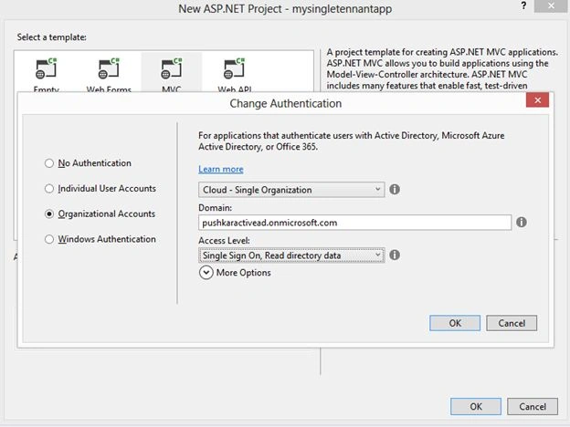 Change Authentication button
