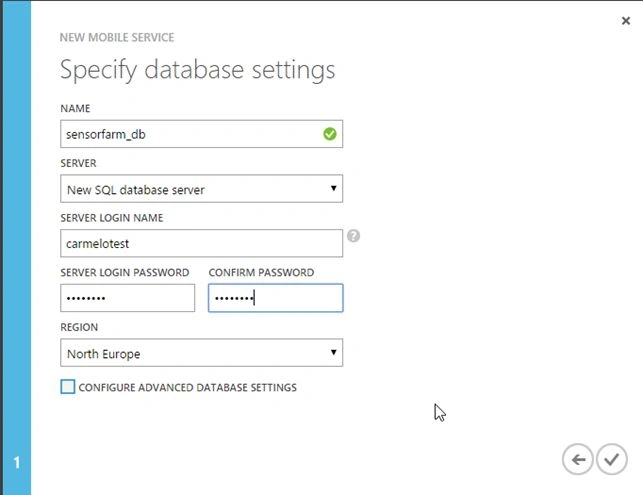 Specify Database Setting