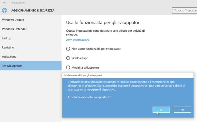 Confirm with "Yes" key to activate this mode