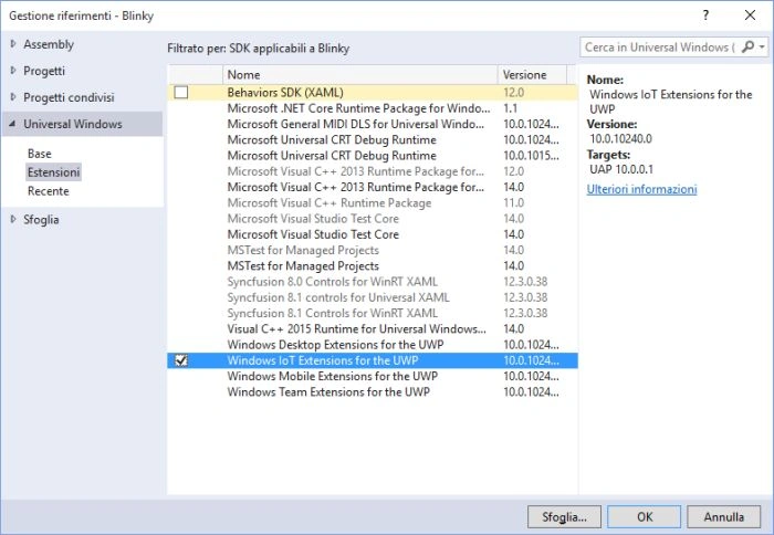 Windows SDK IoT exstension for the UWP