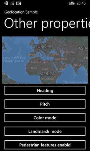 Map after tap on the button color mode