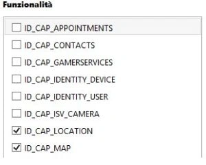 The Features section that we find in the file WMAppManifest