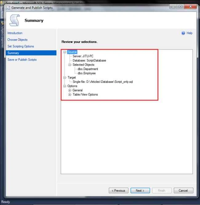 selected Schema