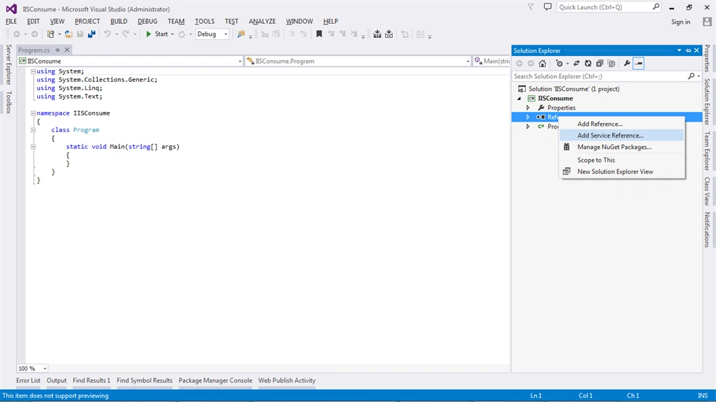 Add Service References
