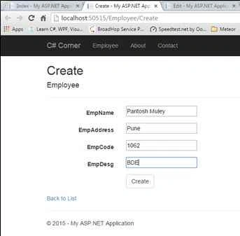 click on Create link